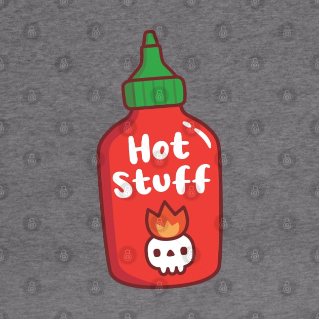 Hot Stuff Skull On Fire Spicy Chili Sauce Bottle by rustydoodle